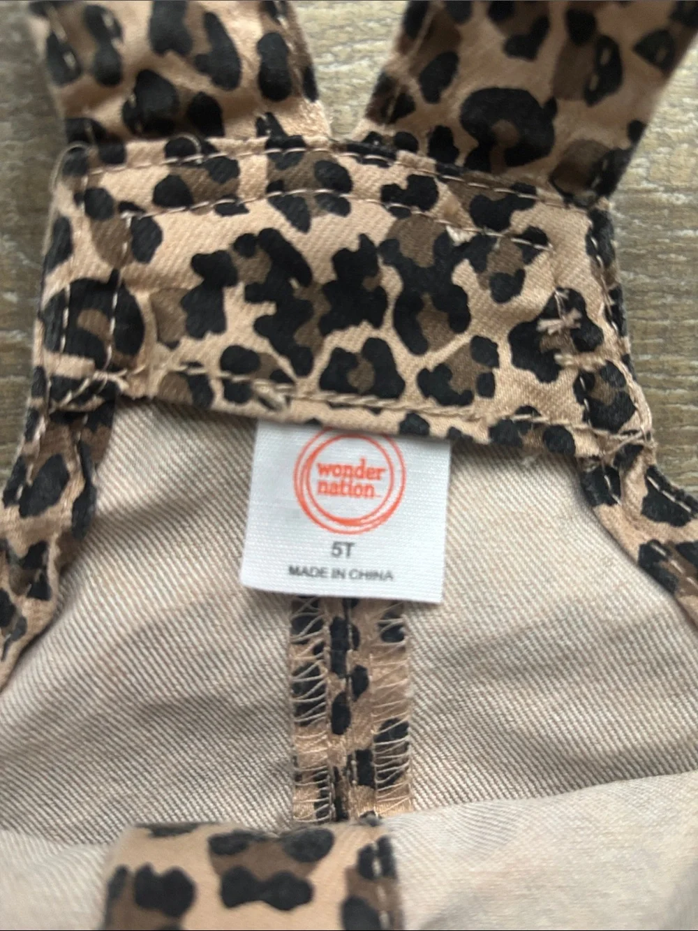 Leopard Print Button-Front Overall Dress - Tan/Black